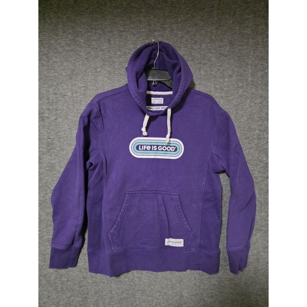 Life Is Good Womens Hoodie Sweatshirt‎ M Purple Sweater Normcore Staple Lounge
